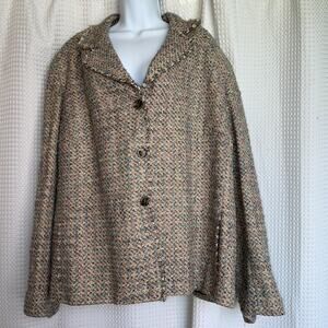 Jones New York Woman Blazer – Size 24W, Multicolor Tweed, Lined